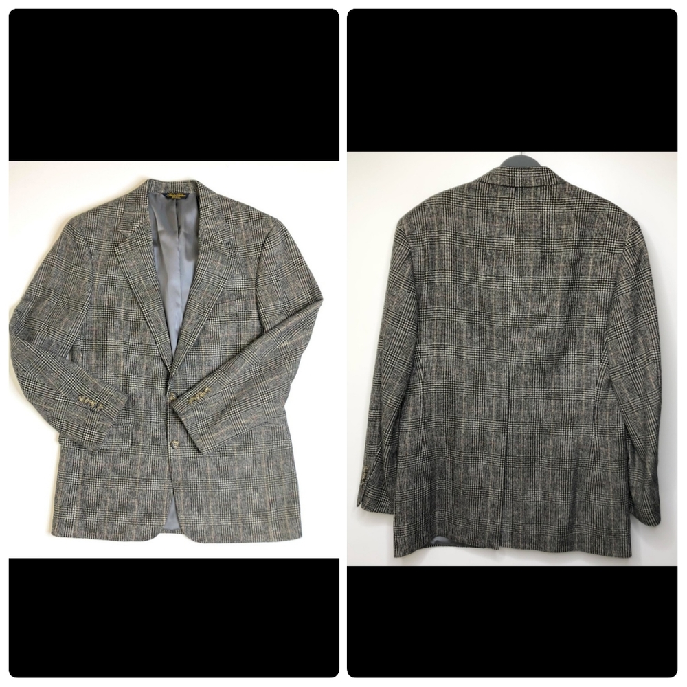 Brooks Brothers Camel Hair Plaid Blazer Size Medium▪